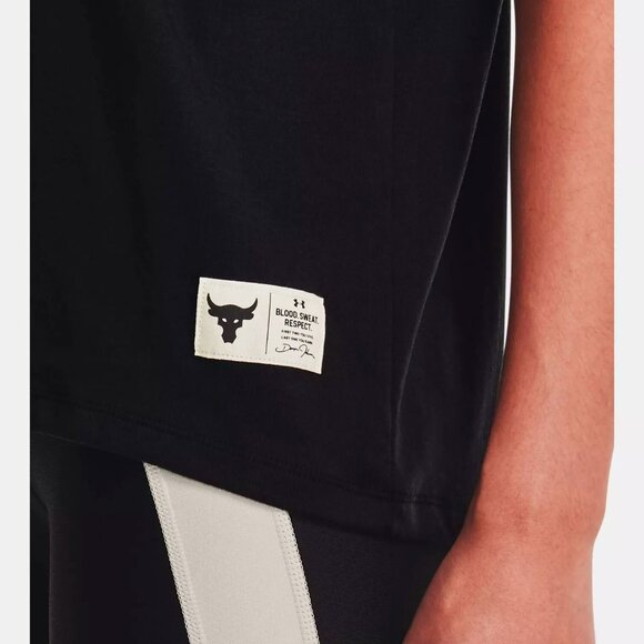 Under Armour Women's Project Rock Disrupt Short Sleeve 1356986-001 Black NWT - Picture 6 of 6